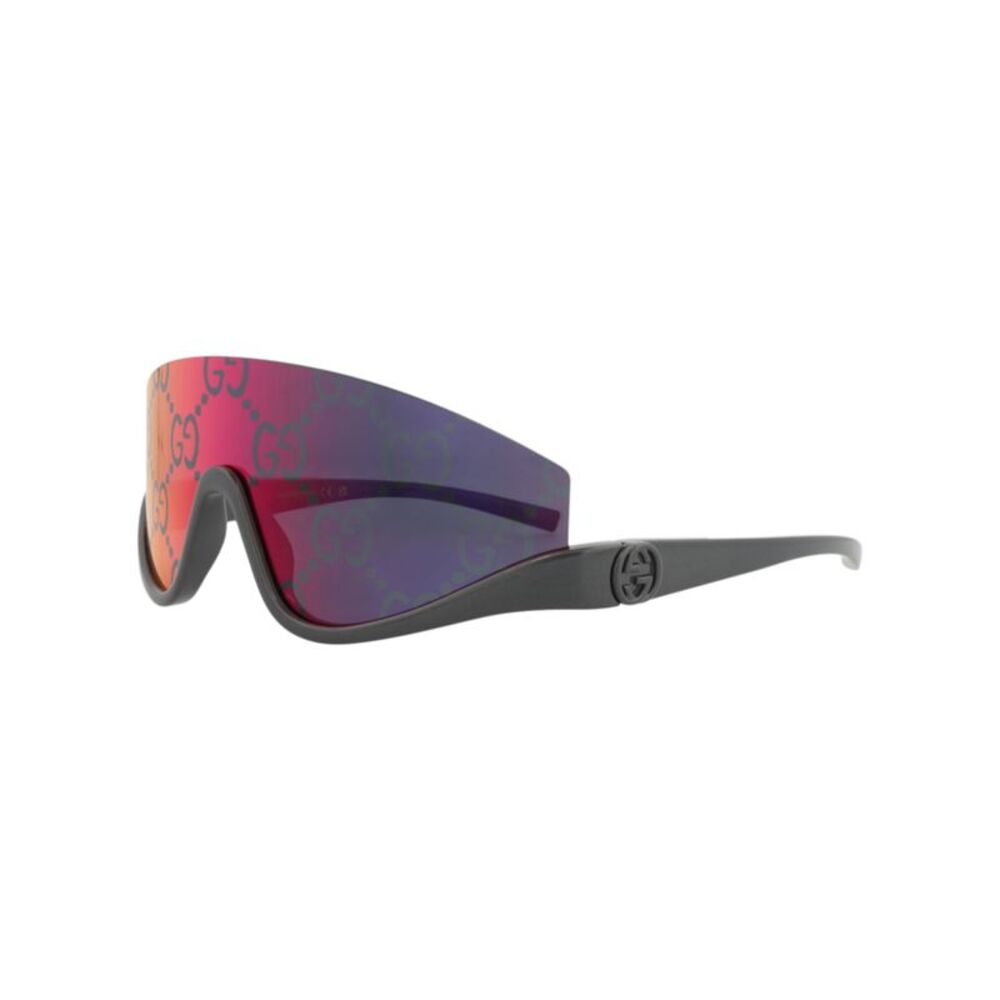 Gucci Shield-Frame Injection Sunglasses Grey Womens - Picture 2 of 6